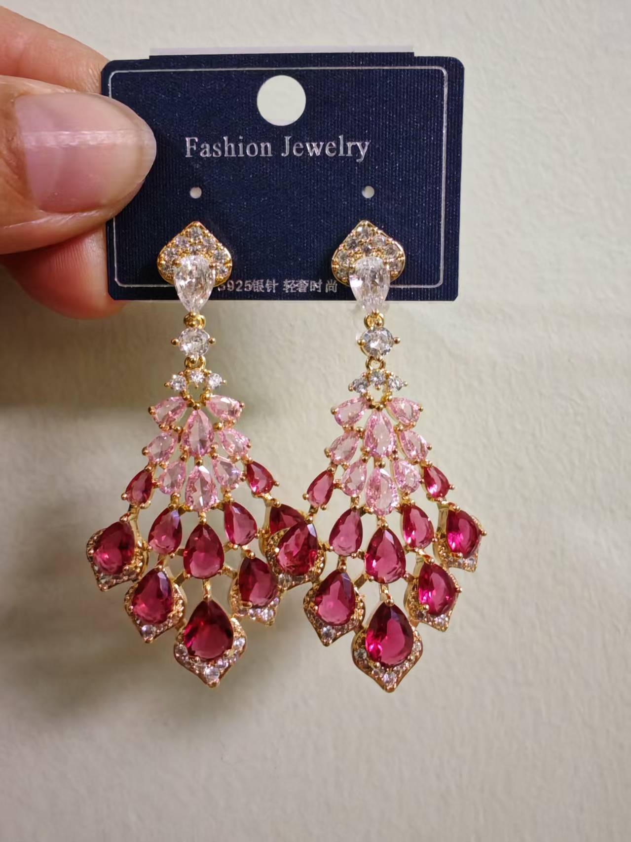 Cascade Gemstone Earrings（handmade）